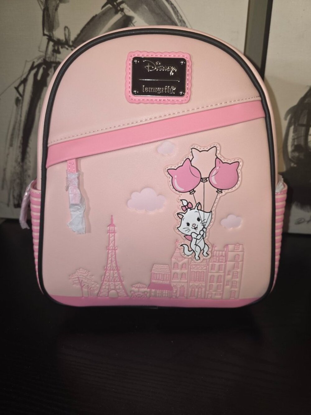 Disney Loungefly Marie Pink Mini Backpack Parisian Design